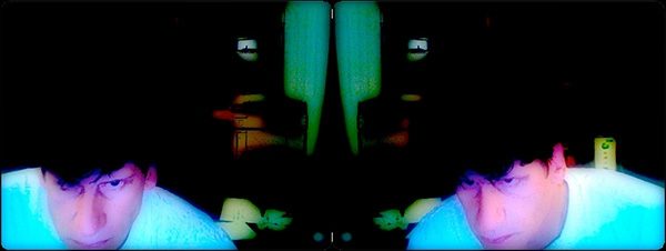 "Flip / Oblique" Self-portrait / Fotografie Komposition, pigmentierte tinten auf Papier 18 cm x 48 cm