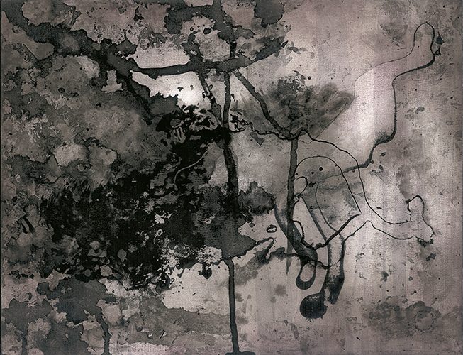 le désir, 2009, 27 x 35 cm, Tusche, Pigment, Aquarell, Rotwein