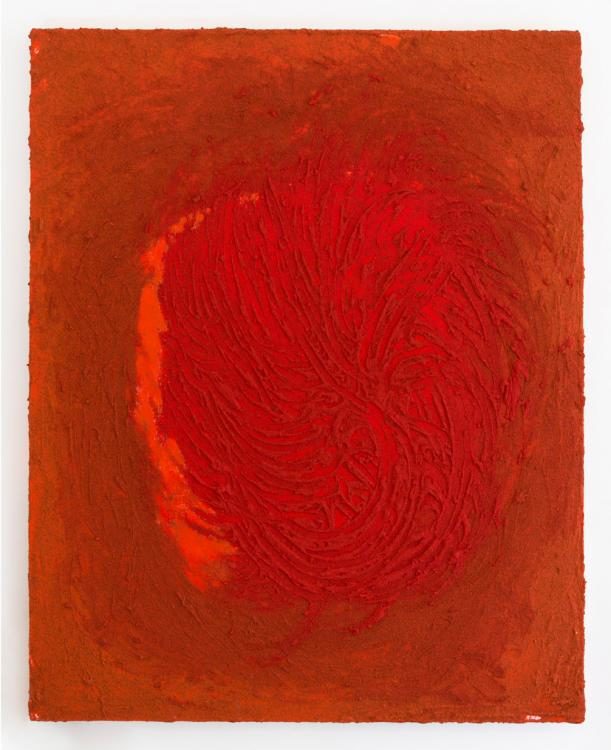 « Unruhe des Herzens – Die Seele ruft » ( 2012 ) 100 x 80 cm, Acryl, Sand auf Leinwand