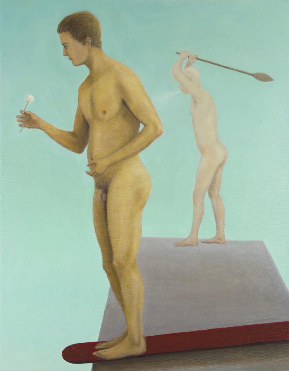 Zwei Männer auf dem Dach